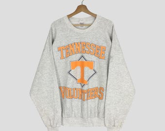 Vintage 90's Tennessee Volunteers Gray Sweatshirt 2Xlarge Tennessee Volunteers Spell Out Logo Sweater University Of Tennessee Pullover XXL