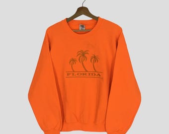 Vintage Florida Orange Sweatshirt Medium Florida Embroidery Logo Sweater Florida Us State Souvenir Crewneck Florida Pullover Florida Size M