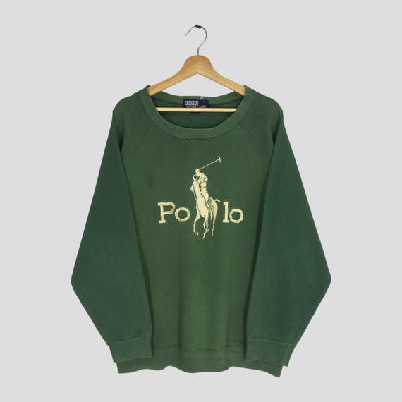 Vintage Polo Ralph Lauren Faded Green Sweatshirt Large Polo Ralph