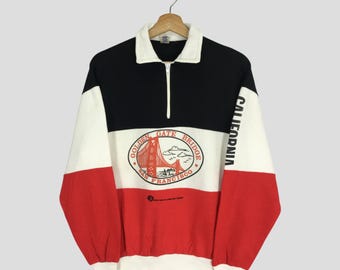 Vintage 90's Golden Gate Bridge Colourblock Sweatshirt Large Golden Gate Bridge San Francisco California Spell Out Sweater California Size L