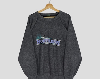 Vintage Northern Reflections Grey Sweatshirt Large Northern Reflections Graphic Duck Nature View Printed Sweater Animal Pullover Size L