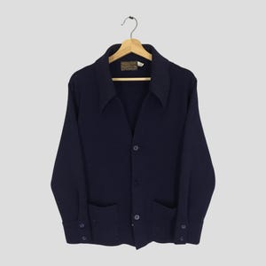 Vintage 80&#39;s Pendleton Blue Sweater Medium Pendleton Pure Virgin Wool Outfit Work Button Down Knit Sweater Pendleton Jumper Outwear Size M