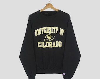 Vintage Colorado Buffaloes Black Sweatshirt Medium University Of Colorado Big Printed Sweater CU Colorado Buffaloes Ncaa Crewneck Pullover M