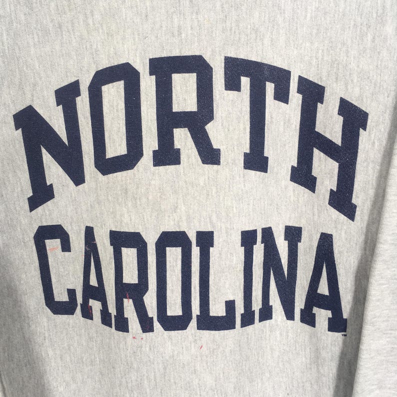 Vintage 90s Champion Reverse Weave North Carolina Gray Sweatshirt Medium North Carolina University Logo Sweater North Carolina Jumper Size M image 4