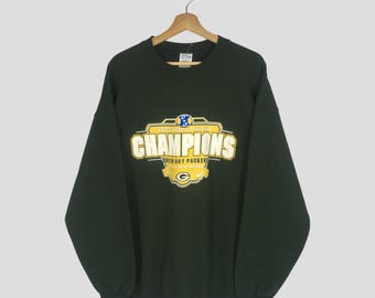 Vintage Green Bay Packers Green Sweatshirt Large Green Bay Packers Champions American Football Sport Team Sweater Packers Crewneck Size L