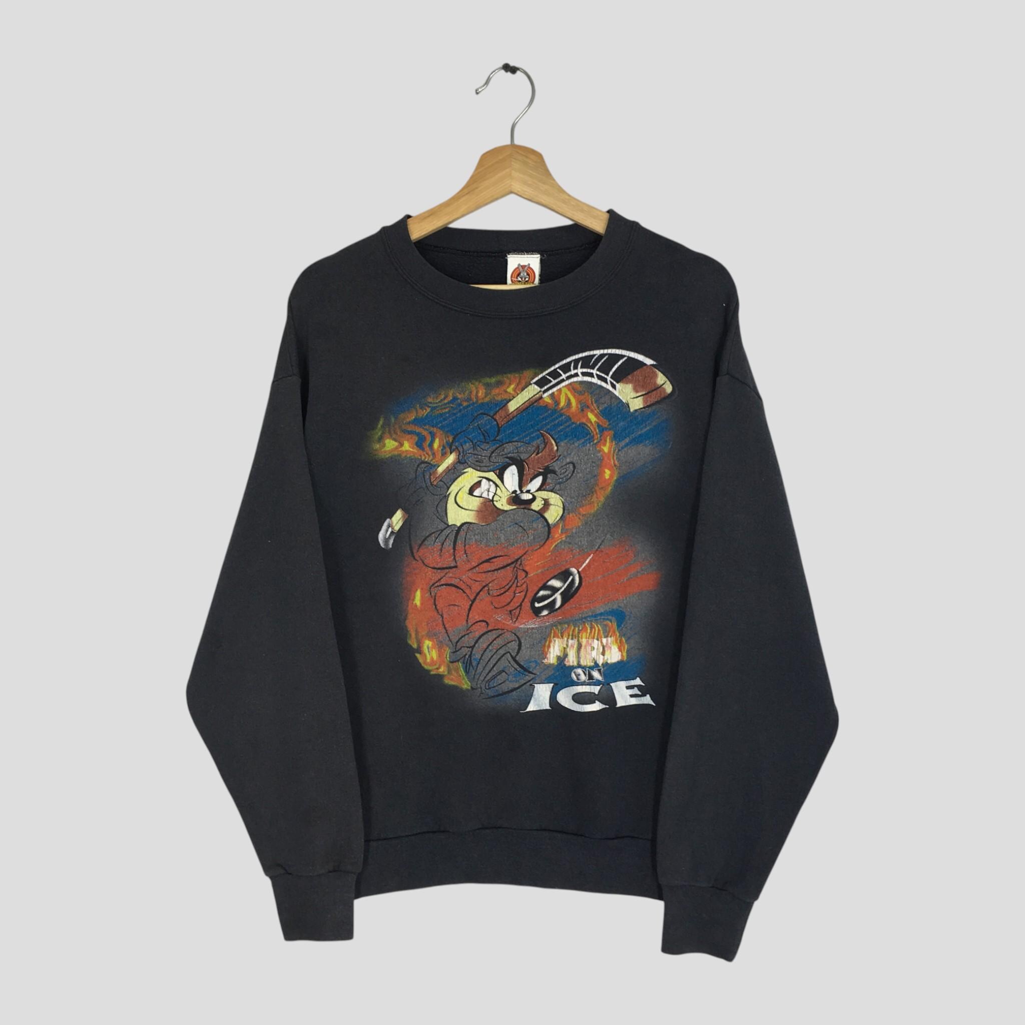 Vintage 90's Tasmanian Devil Taz Black Sweatshirt Medium Tasmanian