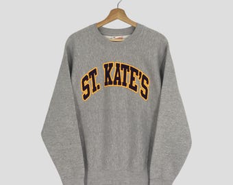 Vintage 90's St. Catherine College St. Kate's Gray Sweatshirt Medium St Kate's University Spell Out Sweater St Kate's University Athletic M