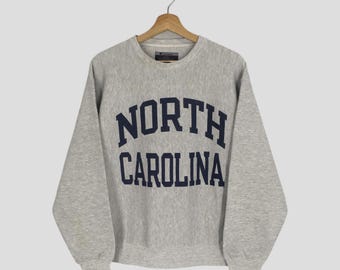 Vintage 90s Champion Reverse Weave North Carolina Gray Sweatshirt Medium North Carolina University Logo Sweater North Carolina Jumper Size M