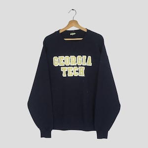 Vintage Georgia Tech Navy Blau Sweatshirt georgia Tech Universität Spell Out Pullover Georgia Tech Crewneck Georgia Pullover Größe XL