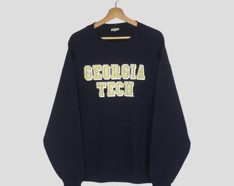 Vintage Georgia Tech Navy Blue Sweatshirt Xlarge Georgia Tech University Spell Out Sweater Georgia Tech Crewneck Georgia Pullover Size XL