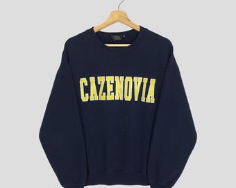 Vintage Cazenovia College Sweatshirt - Blue Big Logo Crewneck - Size M