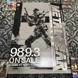 Anpassad Metal Gear Solid PS1 reklamaffisch av japanskt nytryck B2