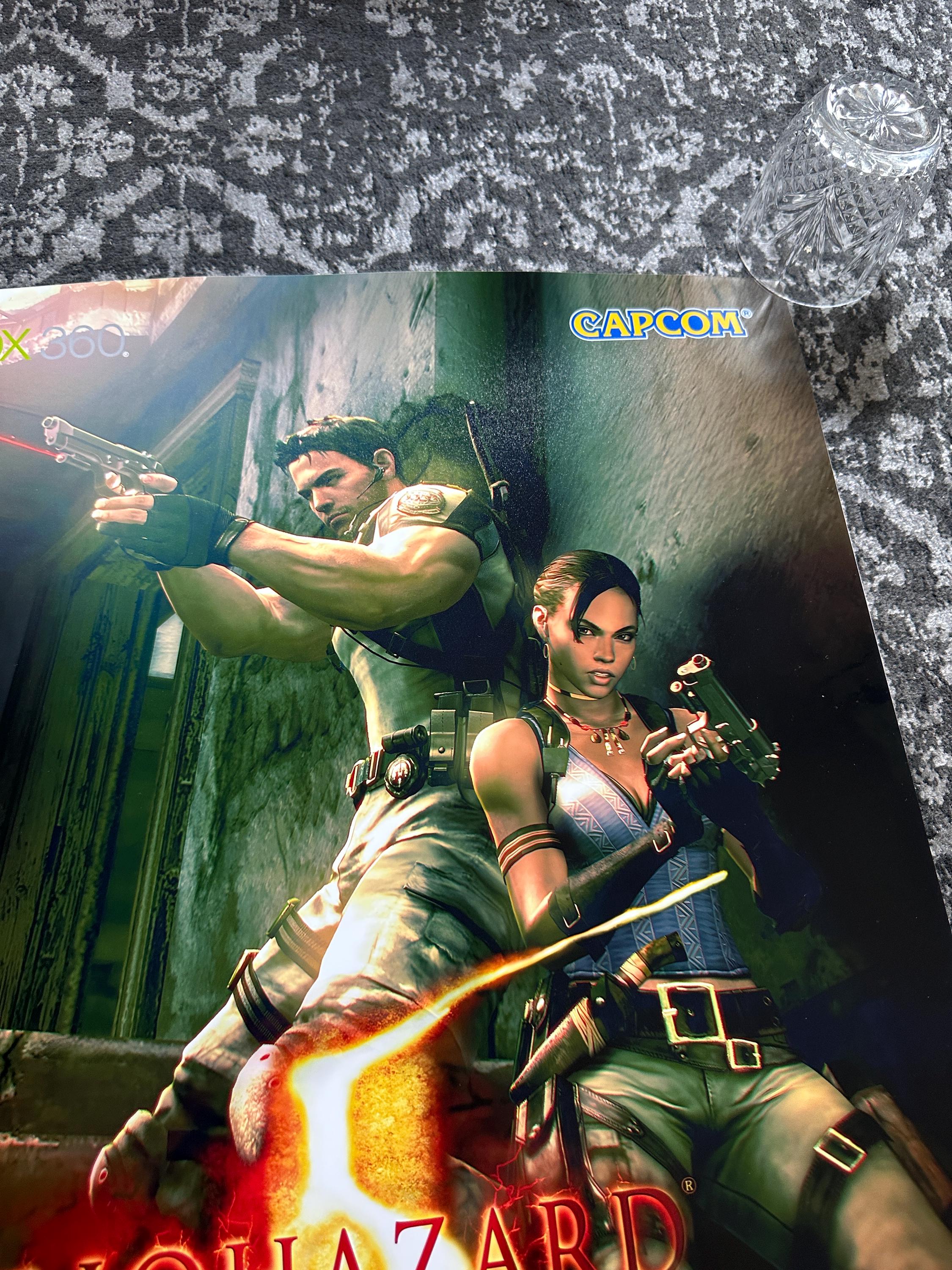 Resident Evil 5 Biohazard Xbox 360 Promotional Poster Reprint B2