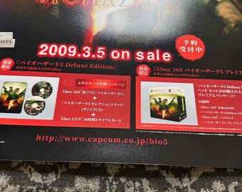 Resident Evil 5 Biohazard Xbox 360 Promotional Poster Reprint B2
