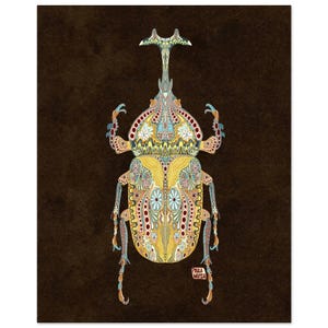 Beetle Mania! Japanese Hercules Beetle Matte Paper Poster