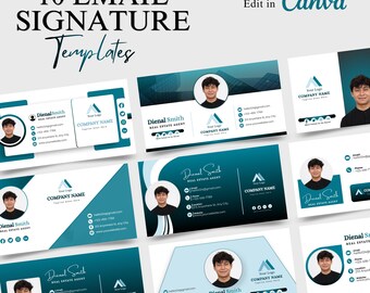 Modèles de signature d'e-mail pour l'immobilier | Canva modifiable pour les agents immobiliers (téléchargement numérique)