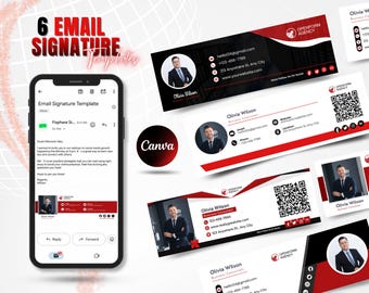 de signatures de courrier électronique pour conseiller en affaires | Code QR Canva modifiable (téléchargement instantané)