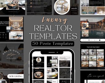 50 publications Instagram sur l'immobilier | Modèles de marketing pour agents immobiliers Canva | Publications sur les réseaux sociaux (téléchargement instantané)