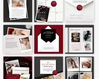 Modèles Instagram de luxe | Lot de 25 poteaux | Série de documents modifiables (téléchargement instantané)