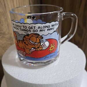 Vintage Garfield cup glass, vintage garfield coffee mug 1978