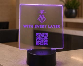 Custom LED QR Code Sign | UV Printed Acrylic Business Logo Display