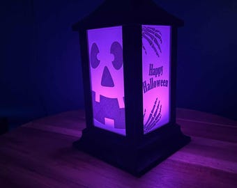 Custom Halloween Lantern – 3D Printed LED Candle Holder, Spooky Pumpkin or Ghost Light Decor
