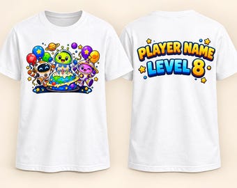 Space Crew Birthday Shirt, Personalized Gaming Birthday T-Shirt