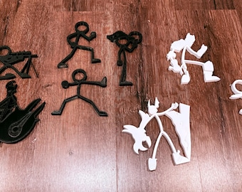 3D Printed Stickman Warriors Pen Holder – Unique Desk Organizer Gift for Gamers & Office Decor