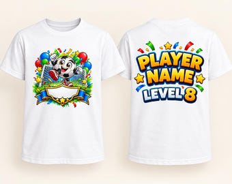 Soccer Game Birthday Shirt, Custom Name and Age Printed on Back