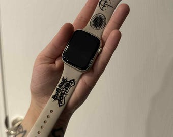 Custom Engraved Apple Watch Band: Personalized Silicone or Leather Strap