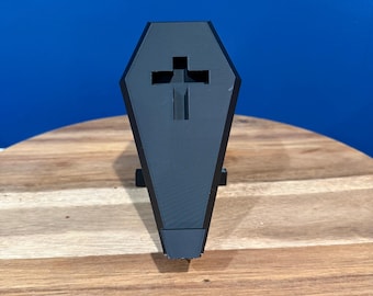 3D printed Customizable Skeleton Coffin Phone Stand