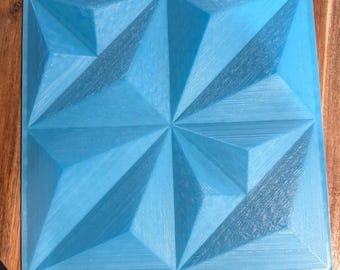 3D Printed Diamond Wall Panel: Luminous Geometric LED Art