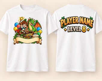 Fantasy Quest Birthday Shirt, Custom Name and Age Gamer Tee