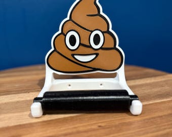 Funny 3D Printed Poop Emoji Toilet Paper Holder - Gag Gift