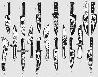 Gothic Knife Bookmarks Set | Horror Halloween Bookmark | Dark Academia Book Lover Gift