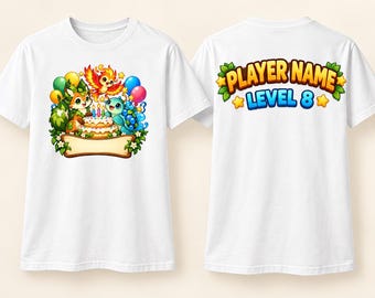 Fantasy Creature Birthday Shirt, Personalized Name and Age Back Print