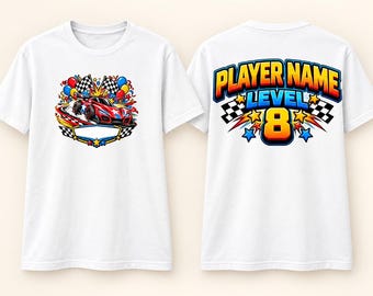 Arcade Racing Birthday Shirt, Personalized Gamer Birthday Tee