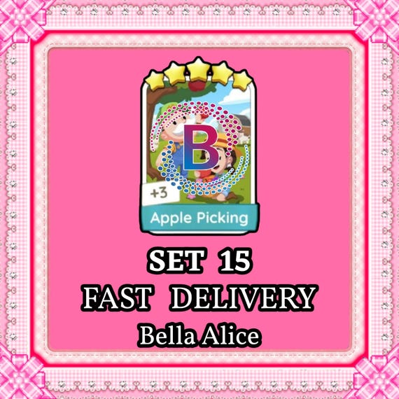 Monopoly Go 5 Star Sticker – Apple Picking - Set 15 – Instant Delivery (Happy Harvest)