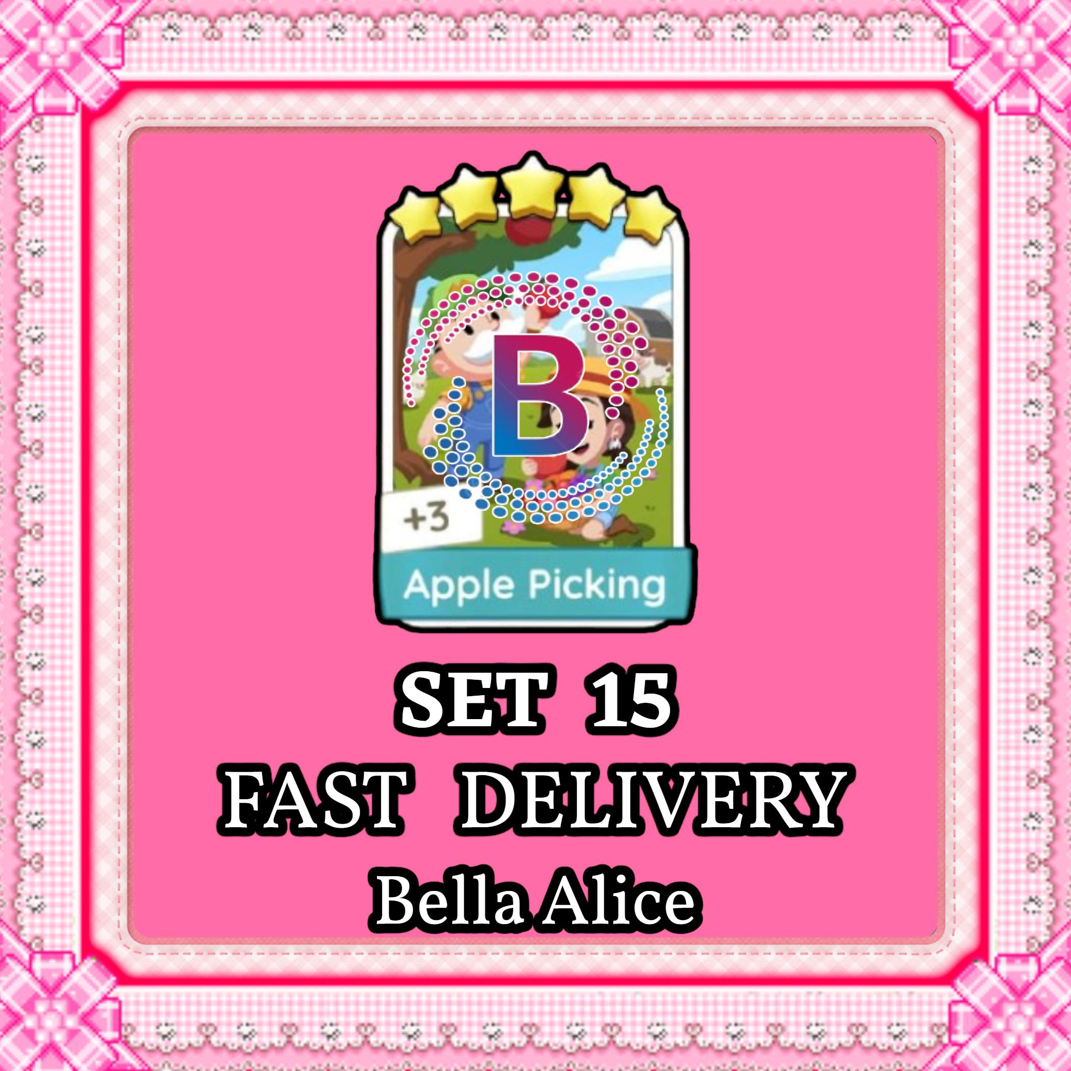 Monopoly Go 5 Star Sticker – Apple Picking - Set 15 – Instant Delivery (Happy Harvest)