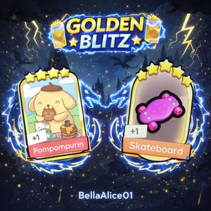 Monopoly Go Golden Blitz - Pompompurin / Monopatín (2 unidades por pedido)