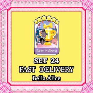 Conjunto de adesivos Monopoly Go - Best In Show 24, álbum Posh Pets (impressão digital)