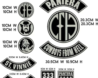 Embroidered Pantera CFH Full Patch Set – 10PCS, Heavy Metal Patches for Jackets