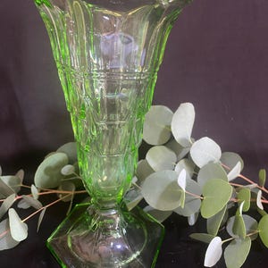 Vintage Green Glass Vase