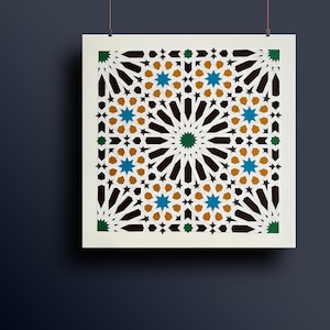 Poster mosaico di carta colorata - Frammento di motivo murale del Palazzo Bahia