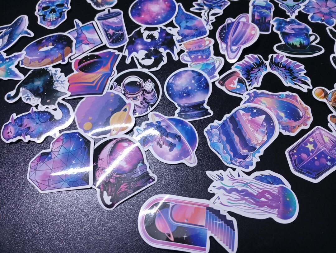 50pcs Galaxy Aesthetic Sticker Pack – Waterproof Vinyl Graffiti Decals ...