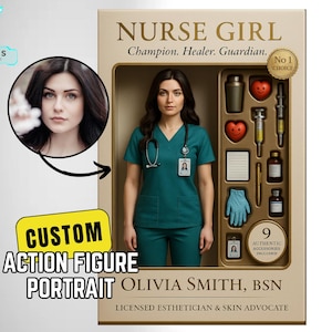 Personalized Action Figure Toy Box, Digital Custom Figurine Portrait, Custom Figure, Trending Custom Action Figure Gift for Her,Starter Pack