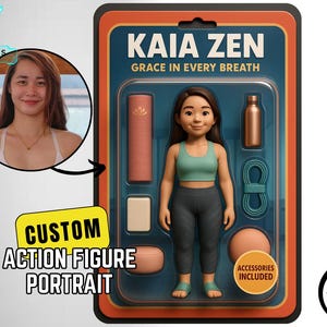Personalized Action Figure - &quot;Starter Pack&quot;, Custom Action Figure Gift for Him/Her, AI Action Figure Accessories Digital Download Portrait
