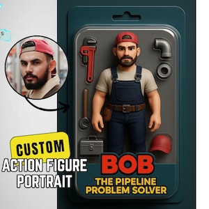Personalized Action Figure - Starter Pack, Custom Figurine Toy Portrait, Digital Art Download, Funny Gift for Him Her, Custom Action Figure