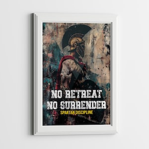 Spartan Gym Decor - Spartan Warrior Motivational Poster - Masculine Wall Art, Gladiator Poster, Spartans Art, Ancient Greek Mythology Art