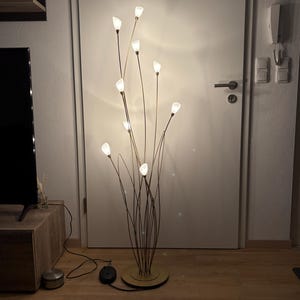 Unique Vintage Floor Lamp in Floral Branch Design-Elegant Home Accent